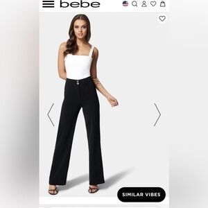 Bebe high waist double button wide leg pant 8